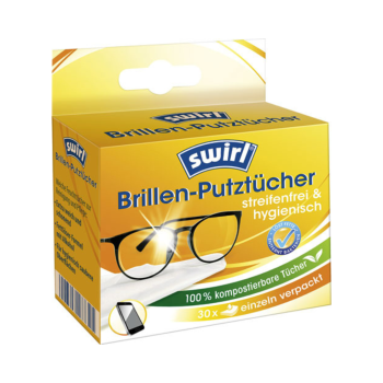 Swirl Brillen-Putztücher streifenfrei & hygienisch, einzeln verpackt